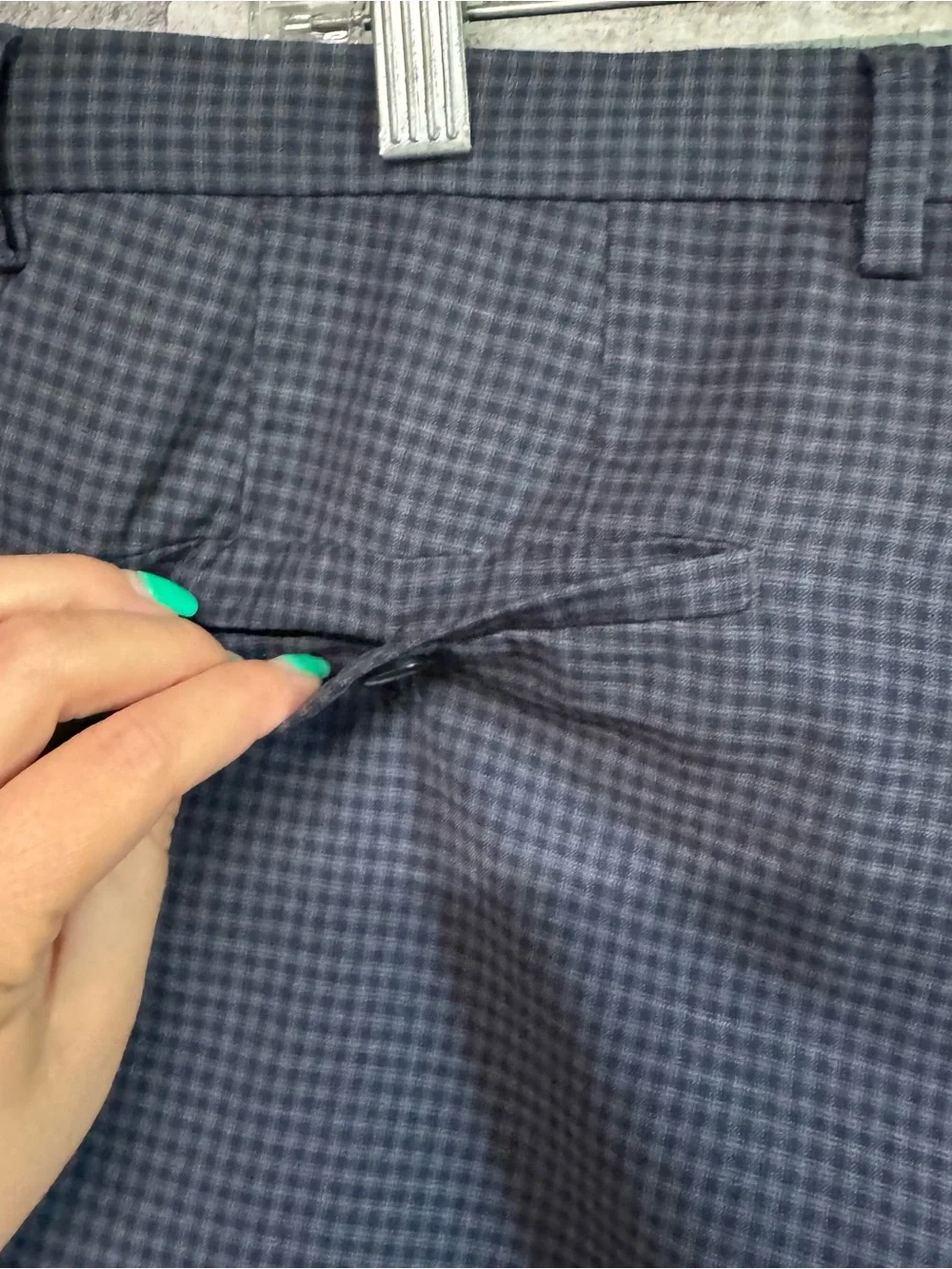 Hugo Boss dress pants Blue plaid checkered print 100% wool
